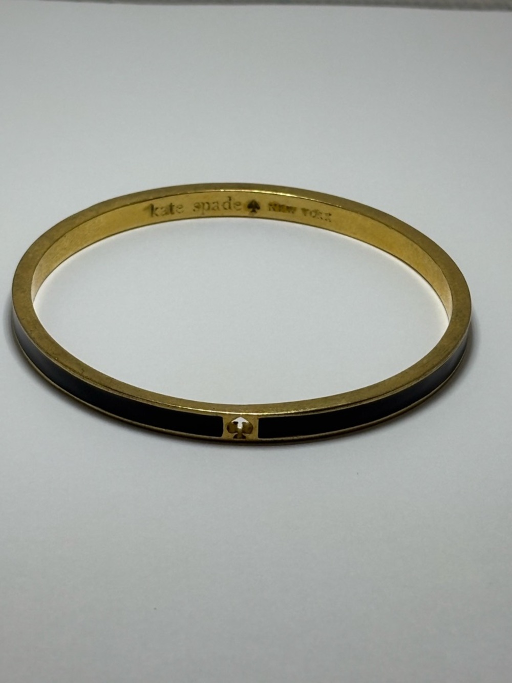 kate spade Gold and Black Enamel Slim Bangle Bracelet